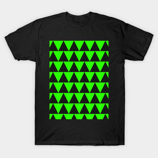 Lime Green and Black Zig Zag Design T-Shirt by OneThreeSix